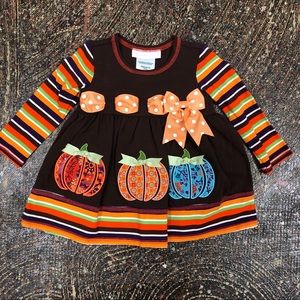 NWT Fall Pumpkin Dress with Ribbon Pull Through